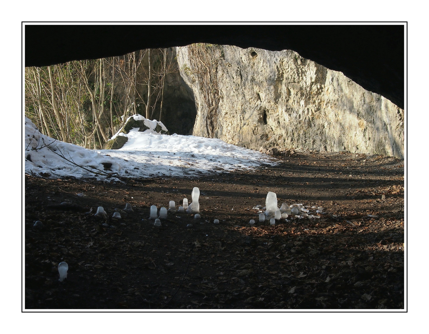Eisstalakmiten in der Oswaldhöhle