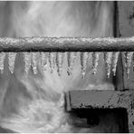 Eiszapfen an der Fischtreppe