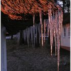 Eiszapfen im Abendrot