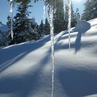 Eiszapfen in Arosa, Schweiz