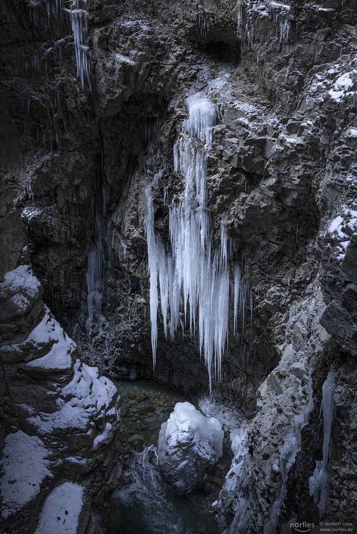 Eiszapfen in der Breitachklamm