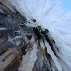 Eiszapfen von unten fotografiert