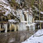 Eiszapfenwelt im Polenztal