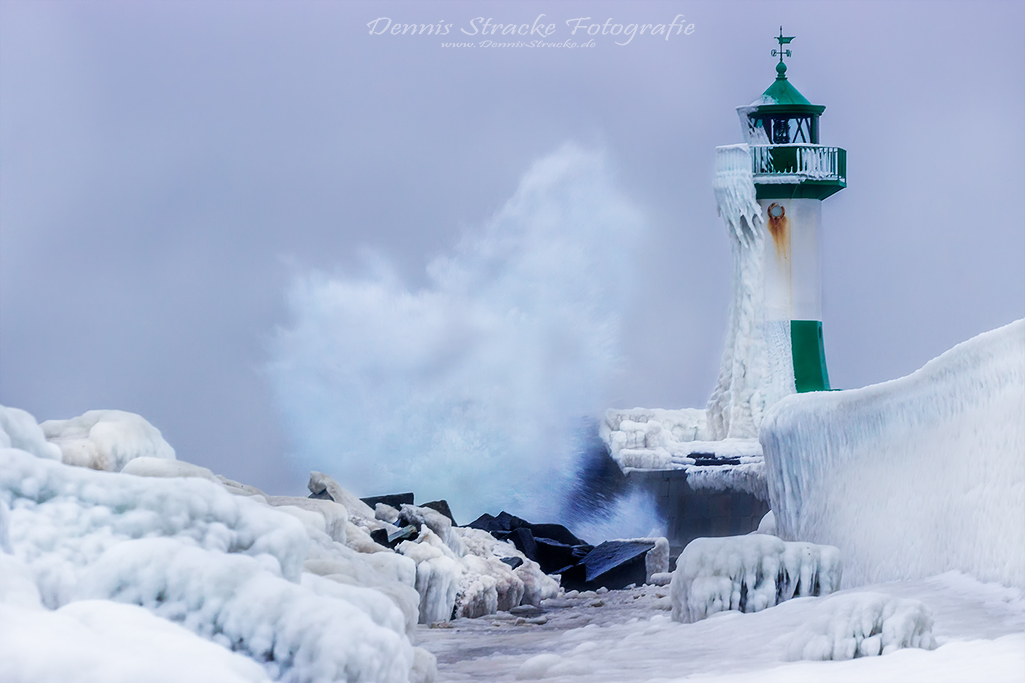 Eiszeit an der Mole in Sassnitz