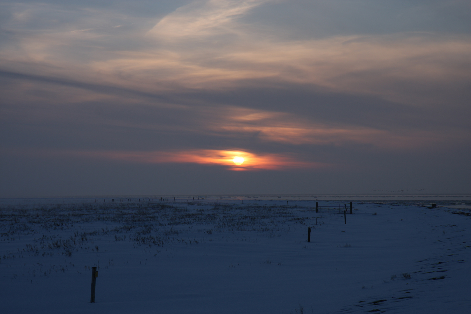 Eiszeit auf Hooge II (Sonnenuntergang)