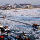 Eiszeit in Hamburg - die Elbe von oben