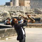 ejercicios de saxo en el Malecón