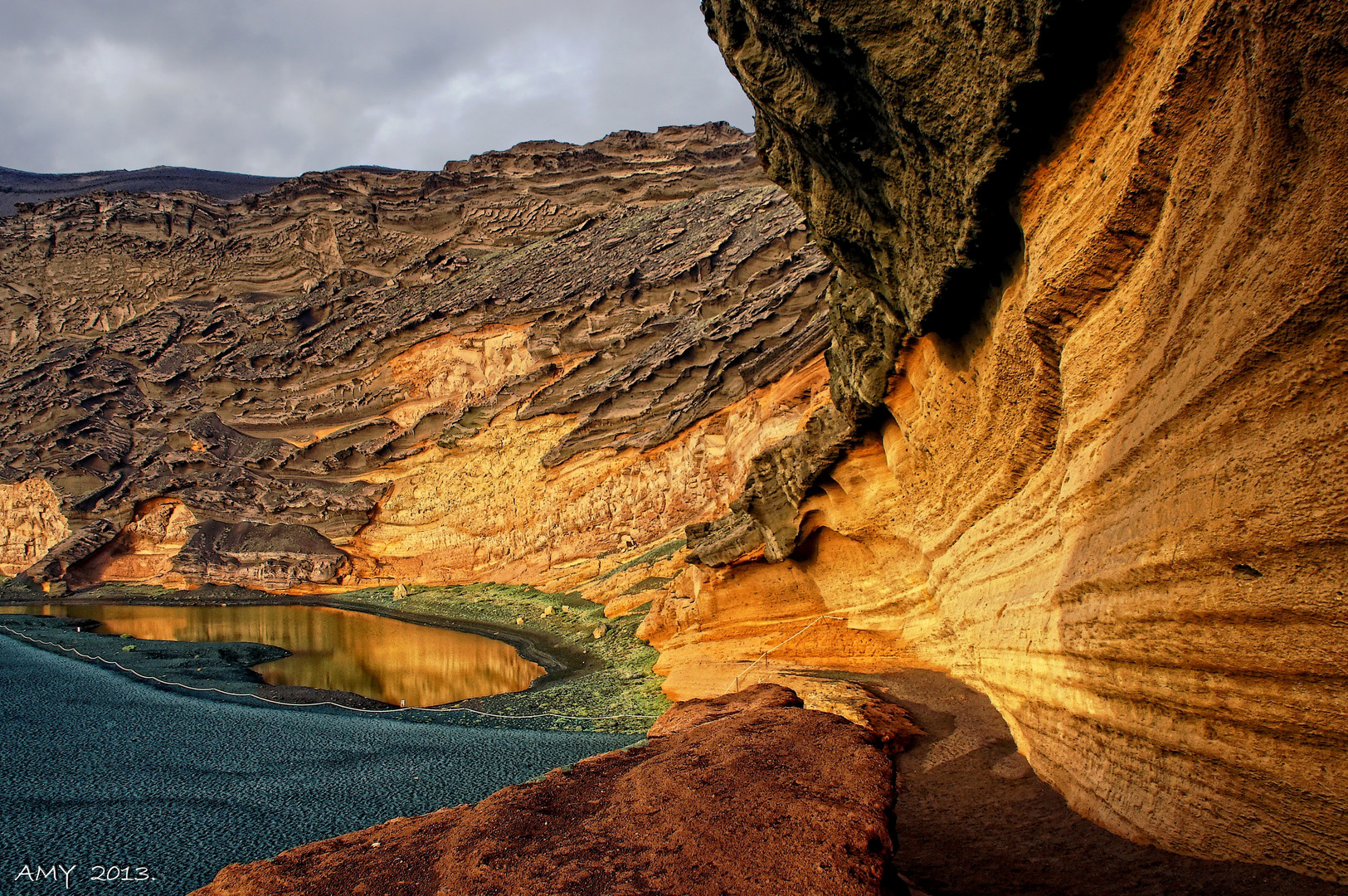 EL CHARCO VERDE o LAGUNA DE LOS CLICOS. (LANZAROTE). Para ADRIANA LISSANDRINI.