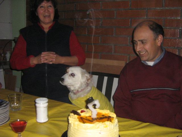 el cumpleaños, con mi amigo