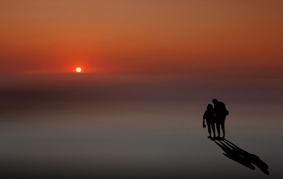 ..el desierto de una puesta de sol