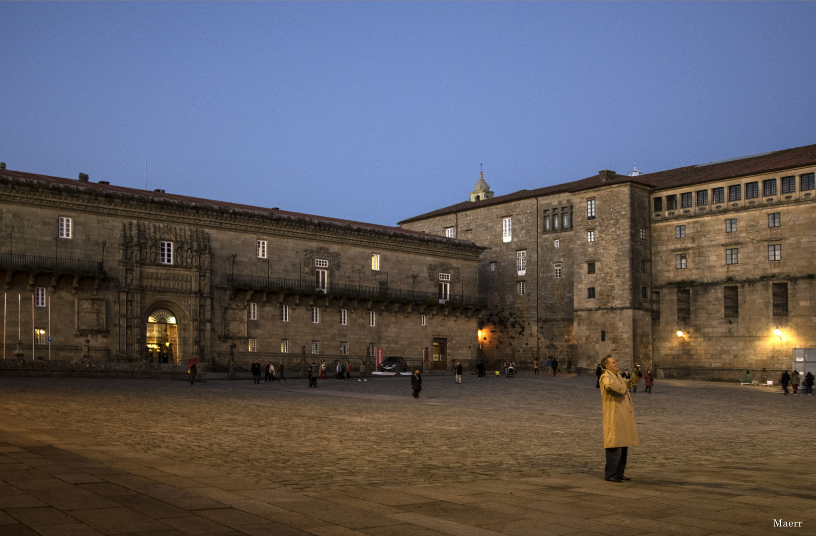 El fotógrafo en La Plaza del Obradoiro