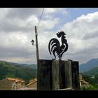 El gallo en un pueblo de los Pirineos cerca de Vilallonga (Gerona)