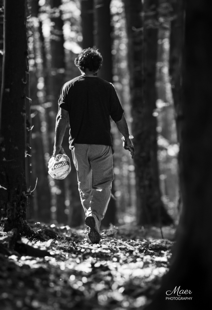 El hombre del bosque.