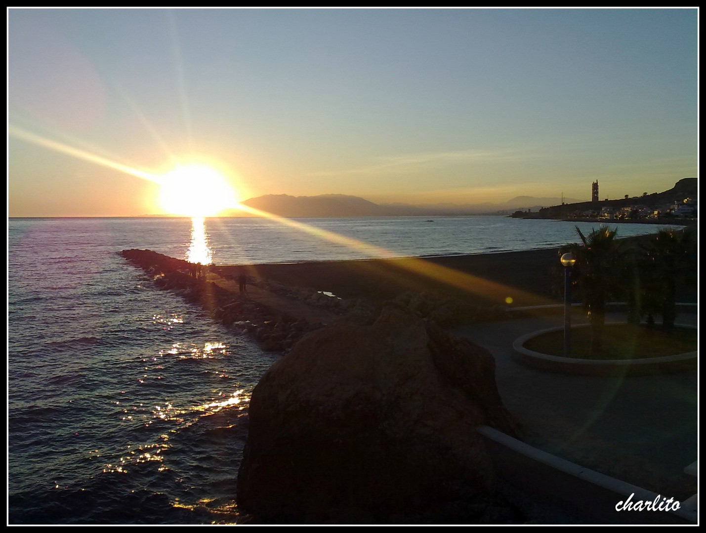 El ocaso en la costa malagueña.