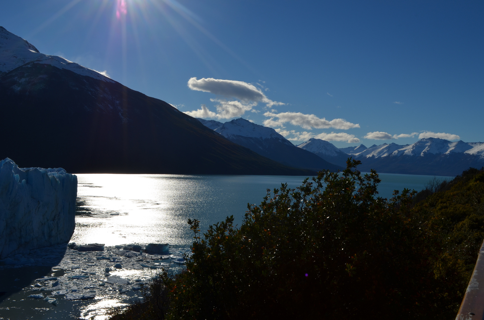 El sol en Glaciar Perito Moreno