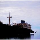 El Telamon, el barco encallado en el puerto de Arrecife en Lanzarote en 1981.