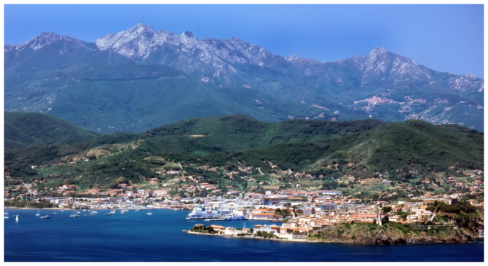 Elba 2004 - Blick auf Portoferraio und den Monte Capanna