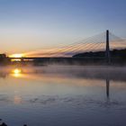 Elbauenbrücke im Morgengrauen