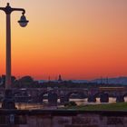 Elbbrücken Dresden bei Sonnenuntergang / Elbe bridges in Dresden at sunset