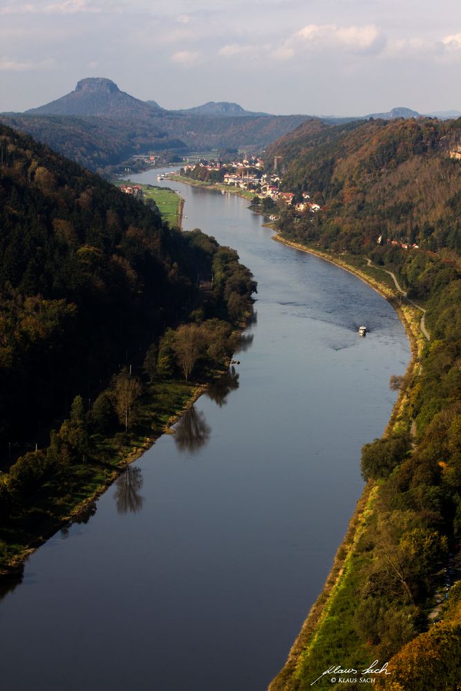 Elbe an der Grenze zur Tschechei bei Schmilka Hirschmühle