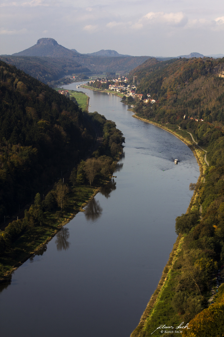 Elbe an der Grenze zur Tschechei bei Schmilka Hirschmühle