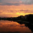 Elbe Fahrradbrücke Dresden Pieschen Sonneuntergang 16.06.2016