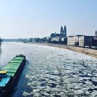 Elbe Magdeburg im Winter 