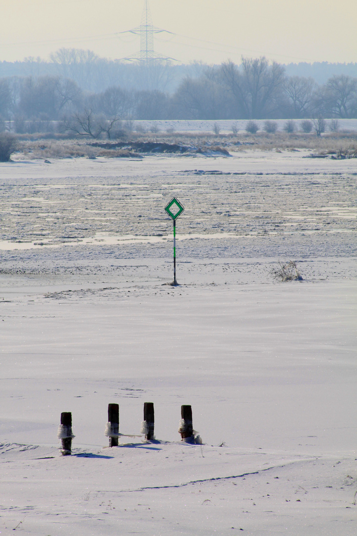 Elbe mit Eisgang