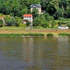 Elbe mit Niedrigwasser am 22. 6. bei Königstein