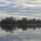 Elbe südlich Tangermünde kurz nach Sonnenuntergang