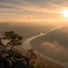 Elbe vom Lilienstein aus bei Sonnenaufgang