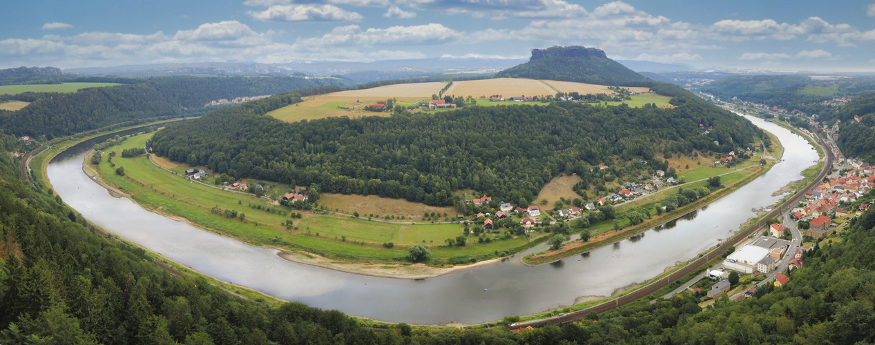 Elbe vor der Festung Königstein