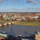 Elbeblick vom Turm der Frauenkirche vom 27.12. 2012 bei leichtem Hochwasser