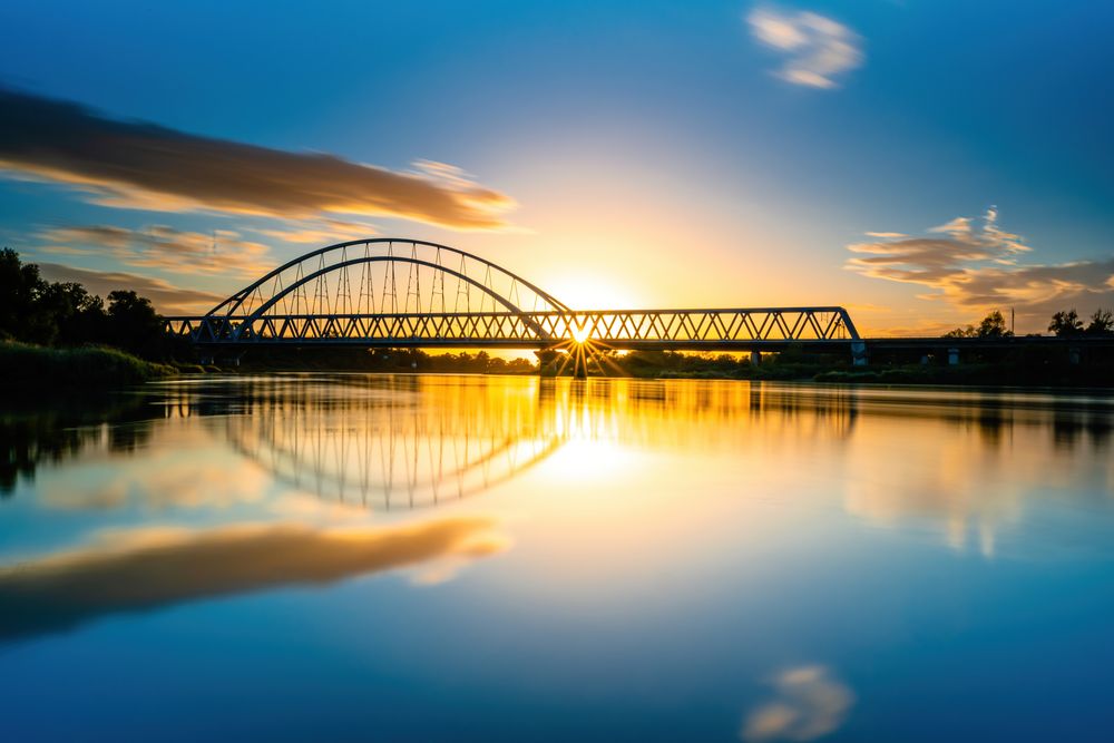 elbebrücke wittenberg Foto & Bild youth, sonnenuntergang