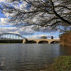 Elbehochwasser an der Sternbrücke in Magdeburg