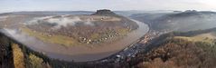 Elbehochwasser mit zylindrischer Projektion gestitcht zum Vergleich