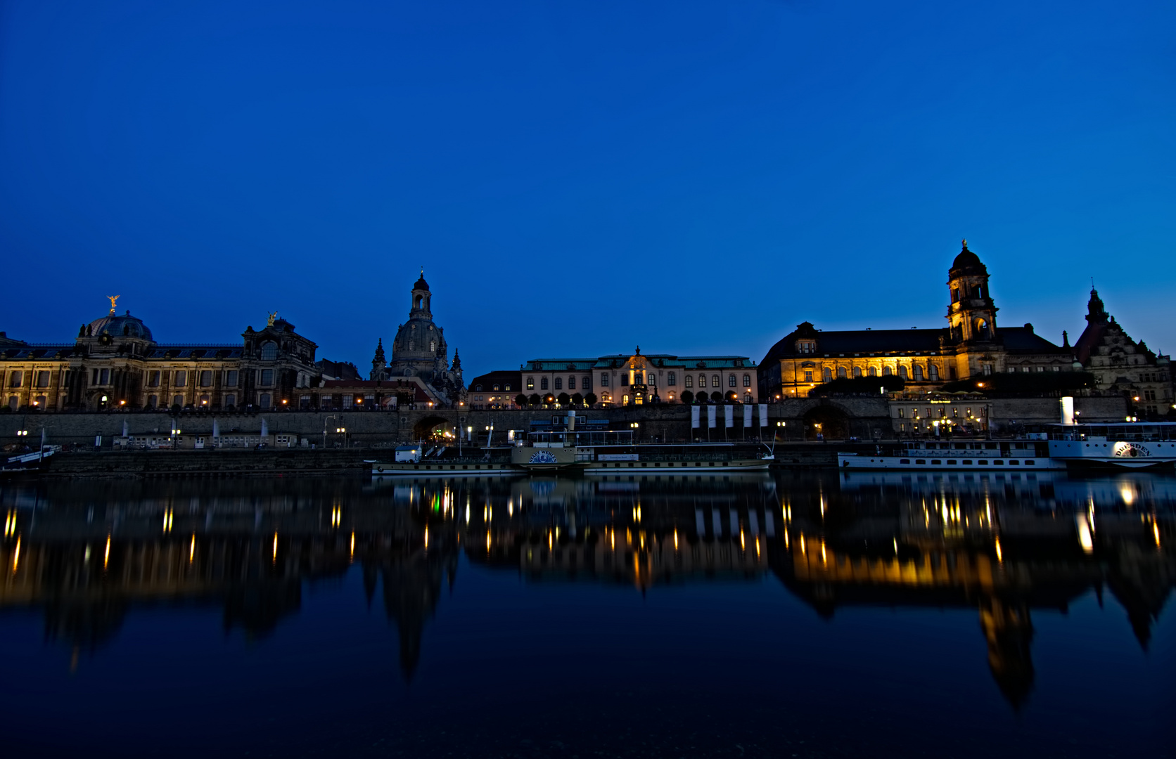 Elbpanorama at the Blue Hour