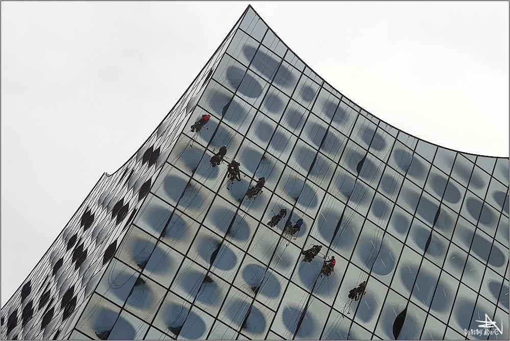 Elbphilharmonie - Lavage des vitres