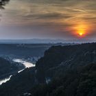 Elbsandsteingebirge, abends auf der Bastei