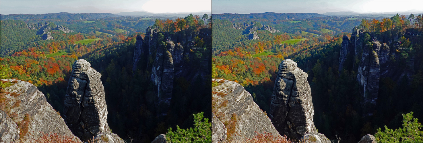 Elbsandsteingebirge Basteiregion Felsengarten (3D-X-View)