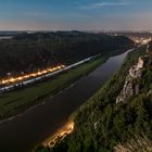 Elbsandsteingebirge im Mondlicht