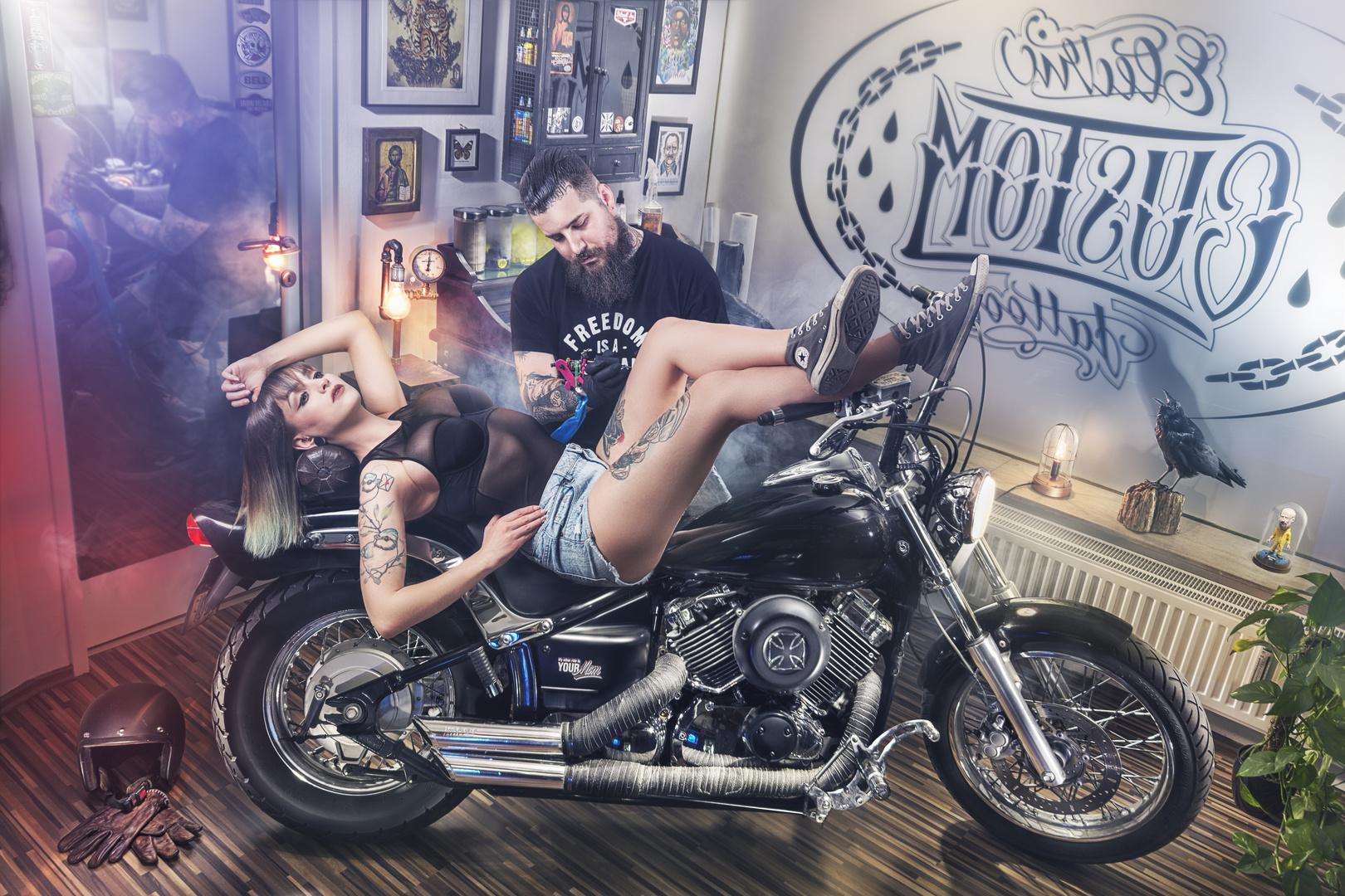 Electric Custom Tattoos & Yamaha Dragstar