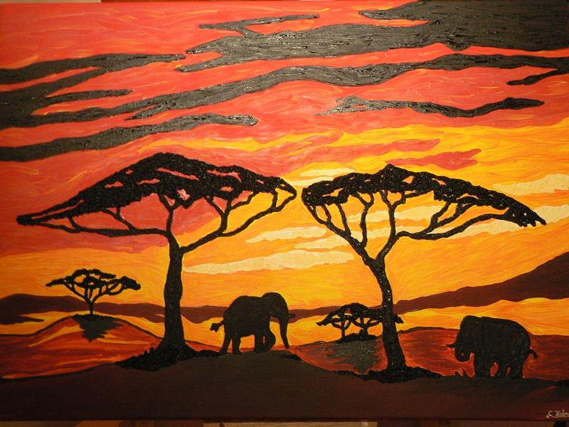 Elefanten In Africa Foto Bild Kunstfotografie Kultur Gemalde Skulpturen Gemalde Und Zeichnungen Bilder Auf Fotocommunity