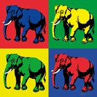 Elefantenherde im Stil von Andy Warhol