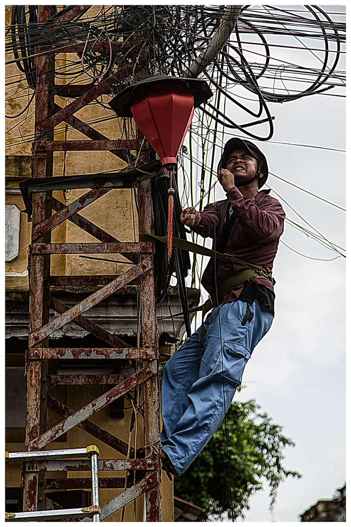 Elektriker, Serie Handwerker und Händler in Vietnam