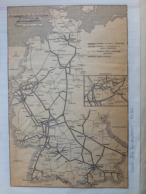 Elektrisches Netz der DB Ende 1965