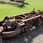 Elektrolokomotive der Atlas Coal mine in East Coulee, Alberta, Canada