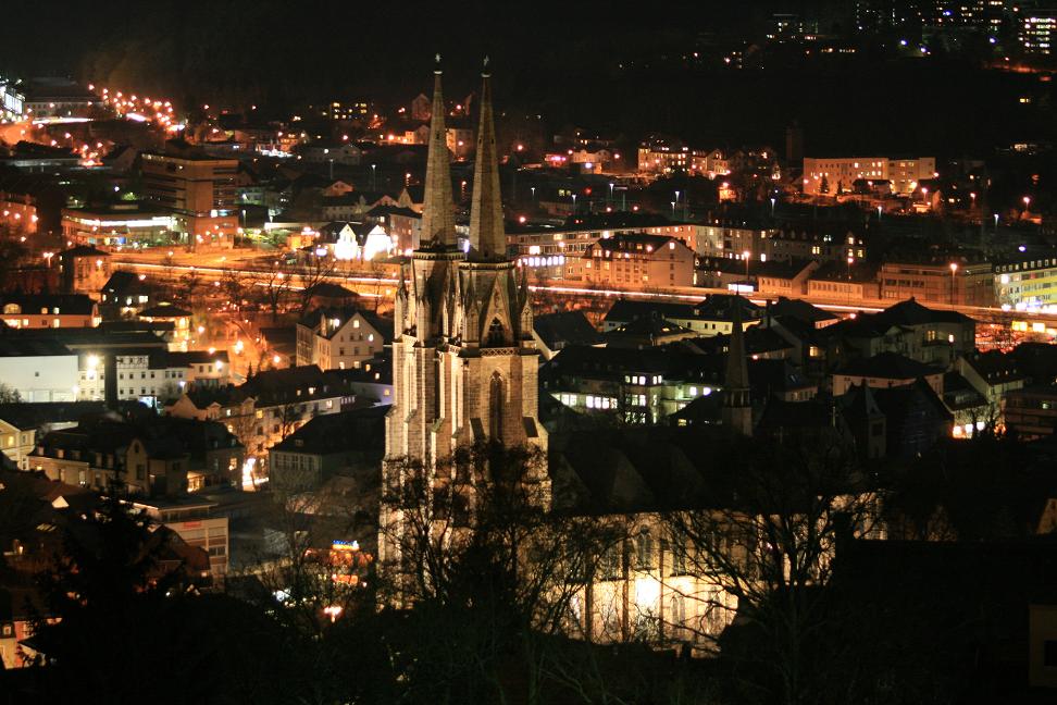 Elisabethkirche bei Nacht