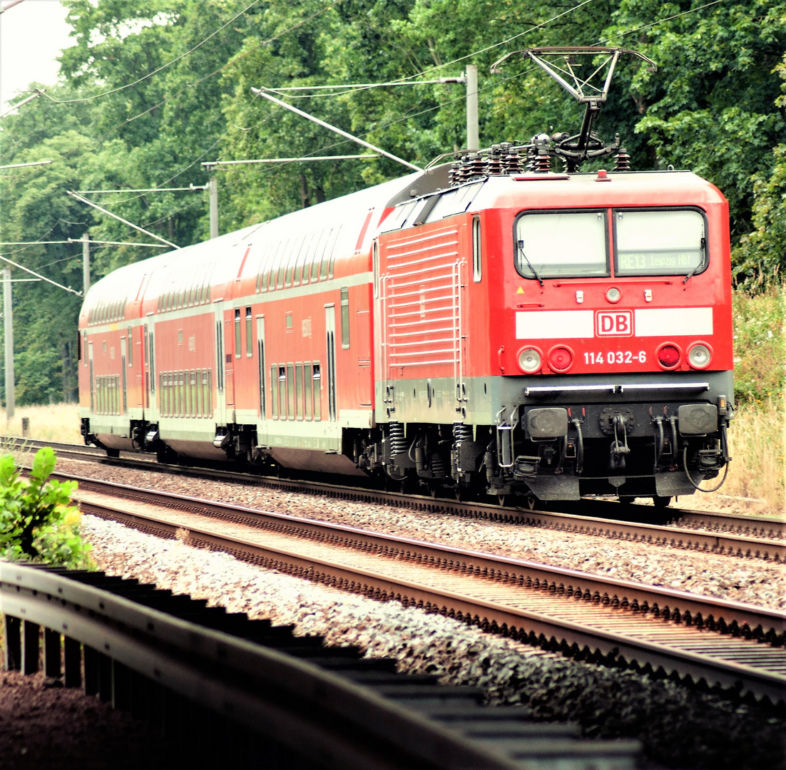 Ellok Baureihe 114 032-6 als Schiebelok 