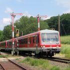 Elsenztalbahn bei der Einfahrt in Bf Grombach 31.5.2008